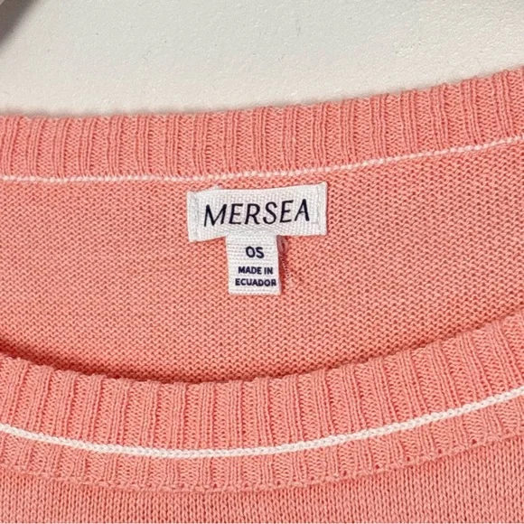 MerSea Catalina Crewneck Sweater - Peach/White Contrast One Size F85 - Picture 10 of 16